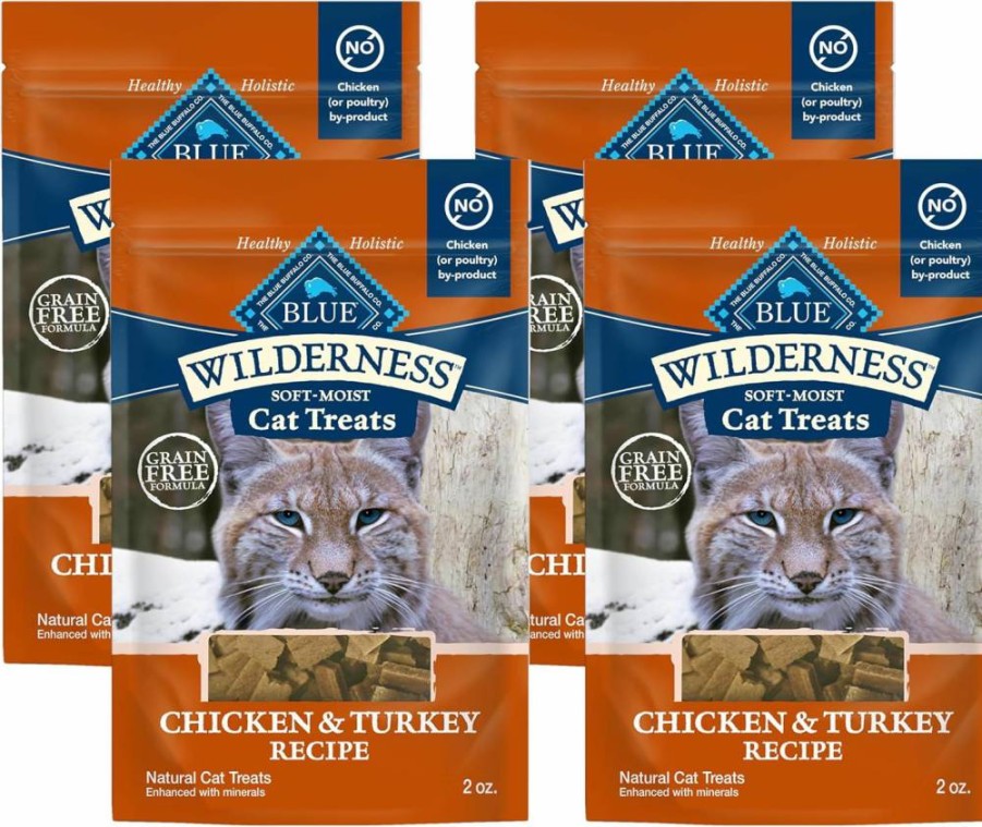 Blue Buffalo Wilderness High Protein Natural Trout Cat Treats, Crunchy Bite-Sized Snacks, Grain-Free, 2-Oz Bags (Pack of 12) for Healthy Cats