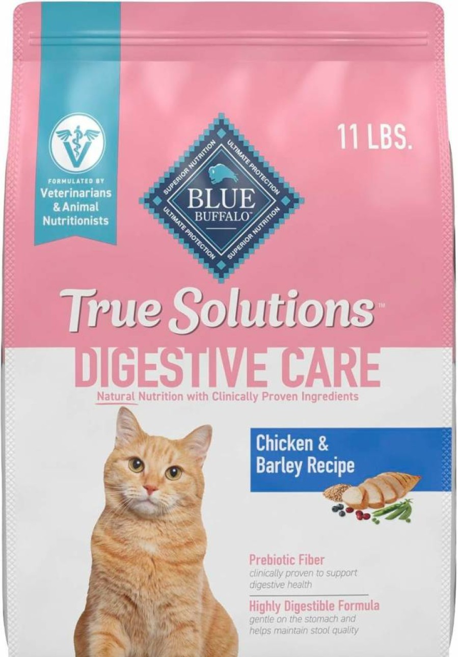 Blue Buffalo True Solutions Digestive Care Natural Adult Dry Cat Food, Chicken Recipe, 11 lb Bag