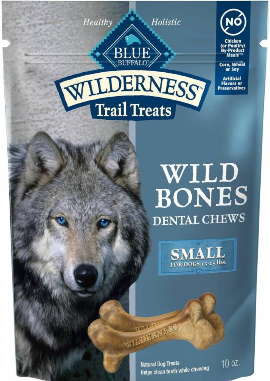 Blue Buffalo Wilderness Grain-Free Small Breed Dental Dog Treats, Wild Bones Flavor, 27oz Bag – Natural Teeth Cleaning Chews for Dogs
