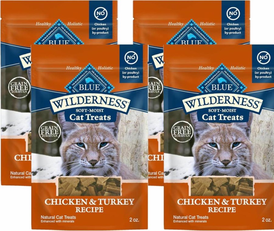 Blue Buffalo Wilderness High Protein Crunchy Cat Treats with Real Chicken, Natural Ingredients, 2-Oz Bag (Pack of 12) – Grain Free, Healthy Snack for Cats