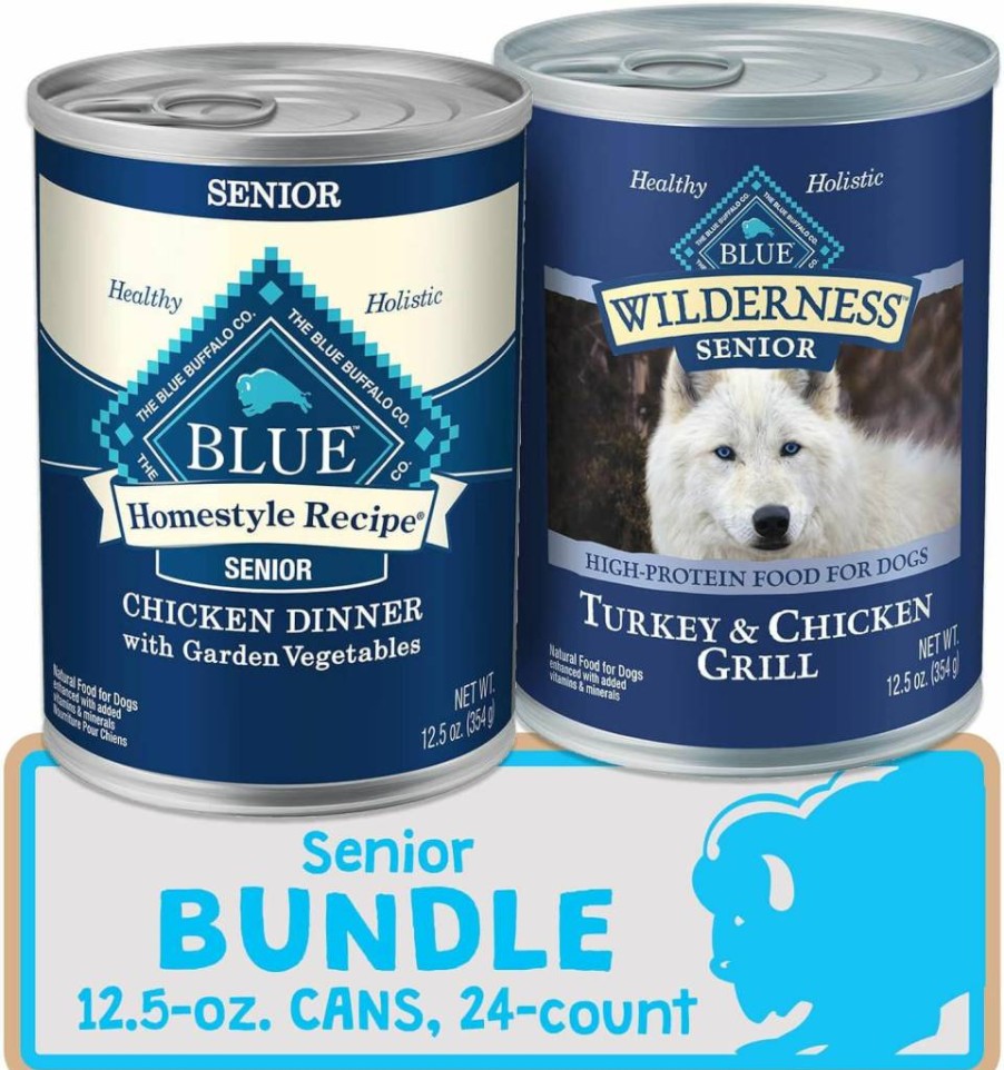 Blue Buffalo Senior Wet Dog Food Bundle - Natural, High-Quality Nutrition for Older Dogs