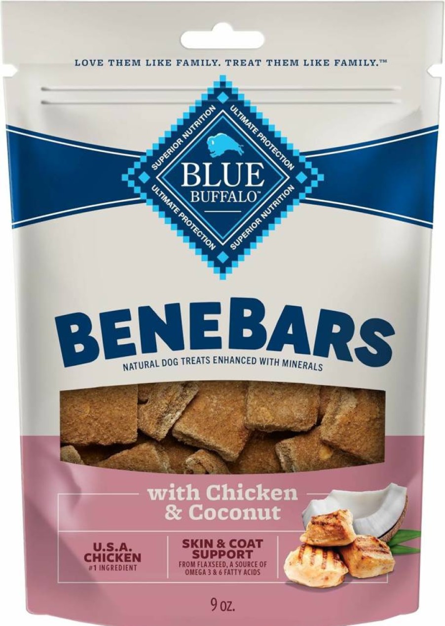 Blue Buffalo Benebars Immune Support Dog Treats - Natural Chicken & Mixed Berries Recipe with Vitamins C & E, 9-Oz Bag, USA Made