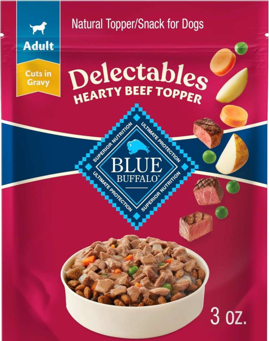 Blue Buffalo Wet Dog Food Topper Variety Pack - Lamb & Turkey Dinner, 3oz (12 Pack, 6 Each Flavor) Natural Dog Food Topper