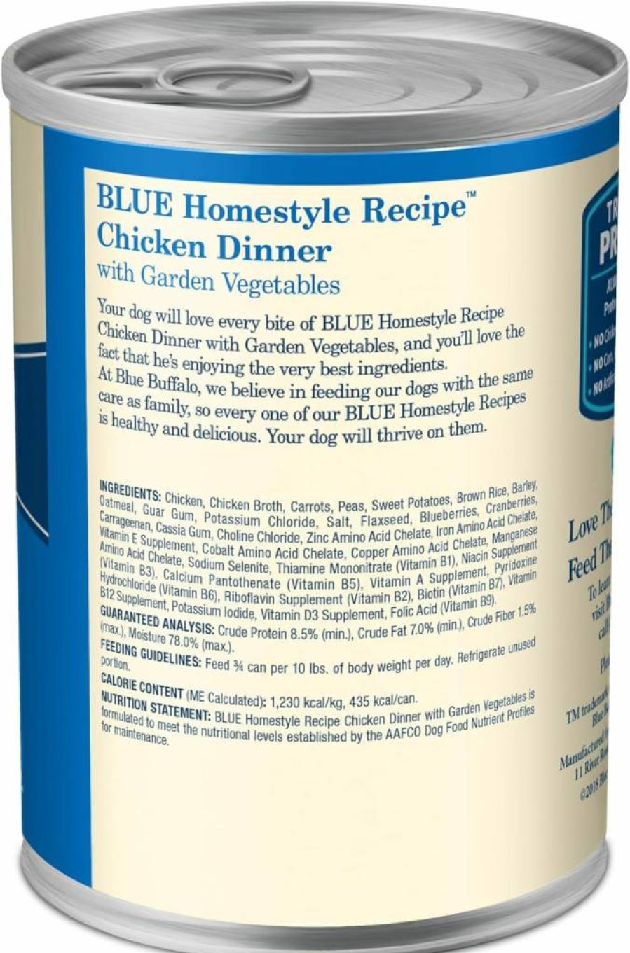 Blue Buffalo Homestyle Recipe Adult Wet Dog Food, Natural Lamb & Garden Vegetables, 12.5-Oz Cans (Pack of 12)