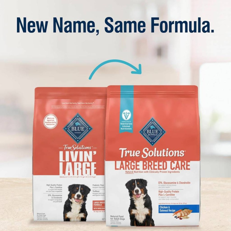 Blue Buffalo True Solutions Natural Dry Dog Food for Large Breed Adults, Chicken Recipe, 24 lb Bag