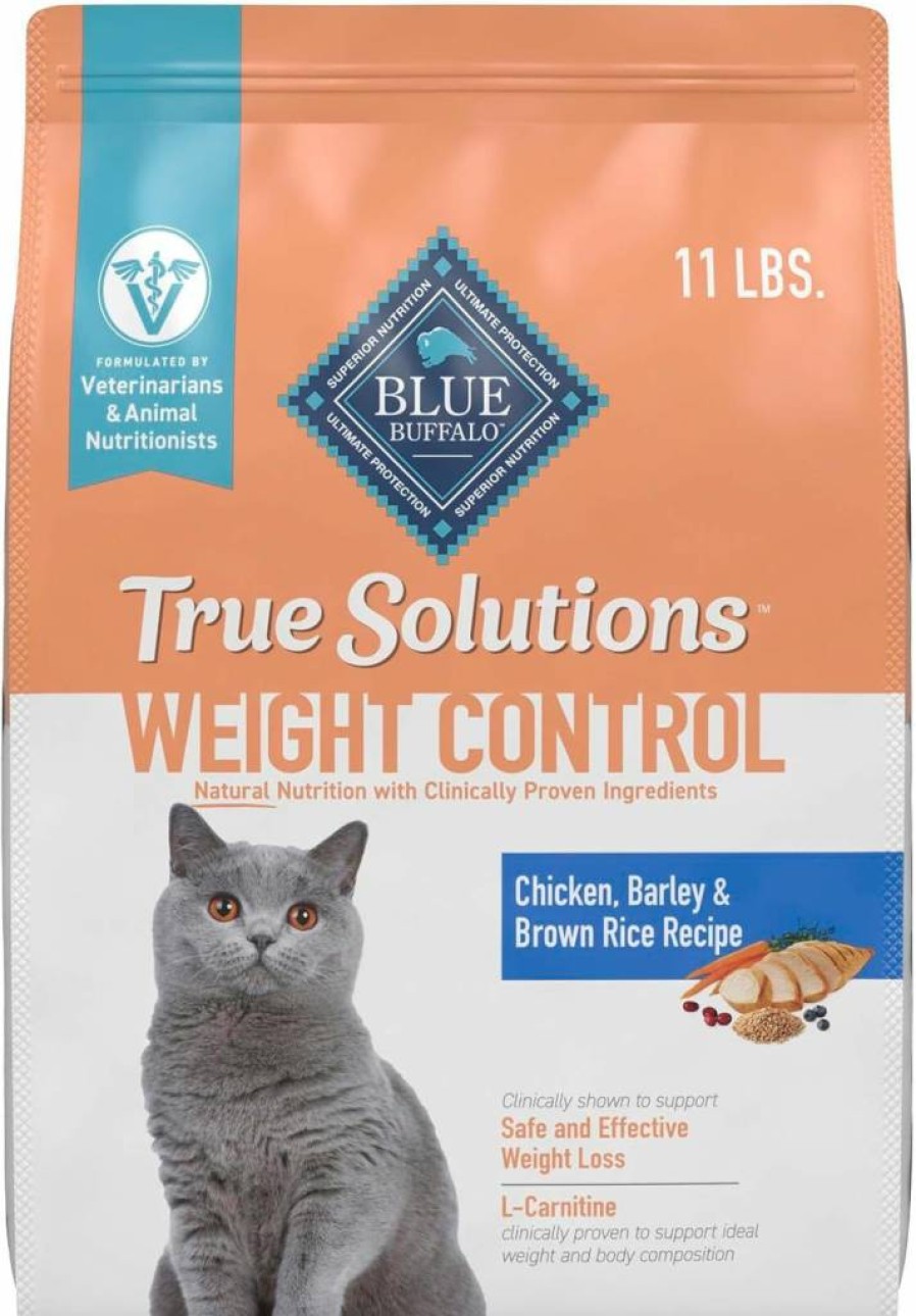Blue Buffalo True Solutions Weight Control Natural Adult Dry Cat Food, Chicken Recipe, 11 lb Bag for Healthy Weight Management