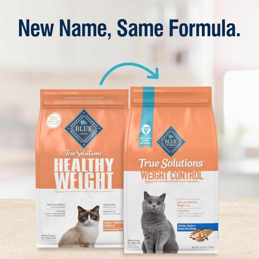 Blue Buffalo True Solutions Weight Control Natural Adult Dry Cat Food, Chicken Recipe, 11 lb Bag for Healthy Weight Management