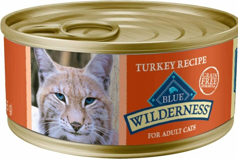Blue Buffalo Wilderness Grain-Free Turkey Pate Wet Cat Food for Adults - High Protein, 5.5 Oz Cans (24 Pack)