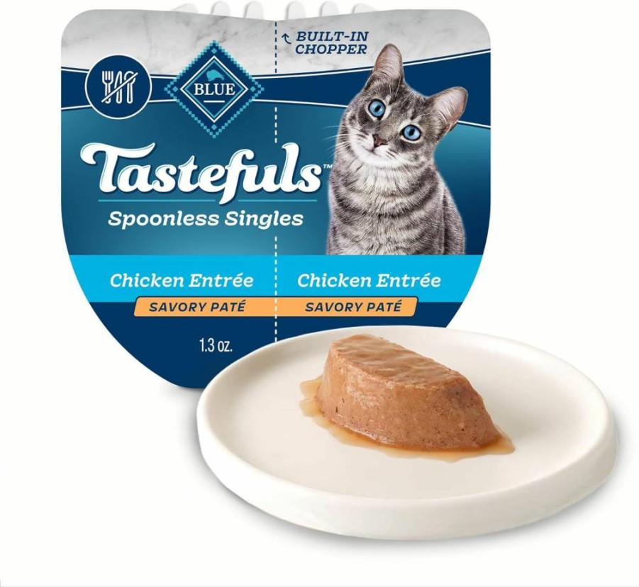Blue Buffalo Tastefuls Natural Wet Cat Food Pate in Perfectly Portioned 2.6-Oz Chicken Cups, 24 Twin-Pack Trays