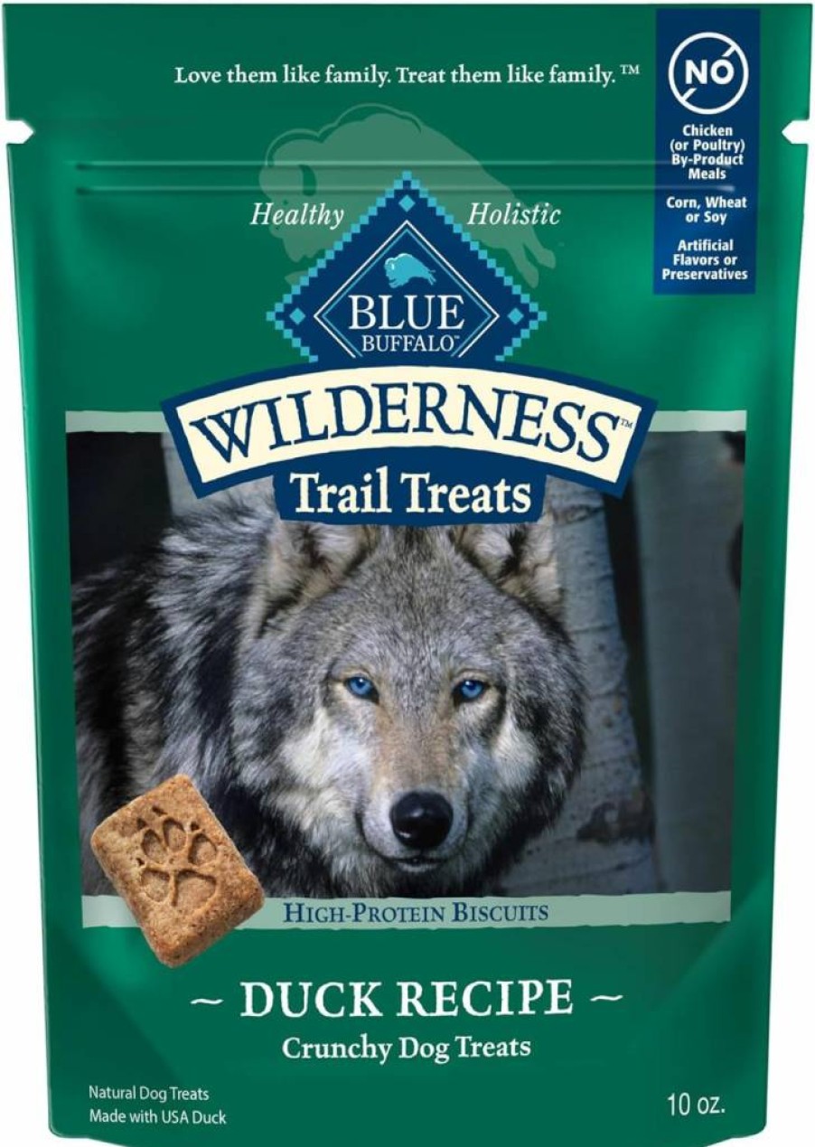 Blue Buffalo Wilderness High Protein Grain-Free Dog Treats, Crunchy Turkey Recipe, 10-Oz Bag