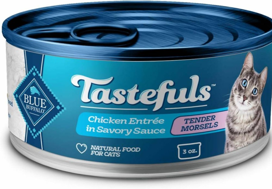 Blue Buffalo Tastefuls Natural Wet Cat Food Variety Pack - Tuna, Chicken, Fish & Shrimp in Gravy, 3-Oz Cans (24-Pack)