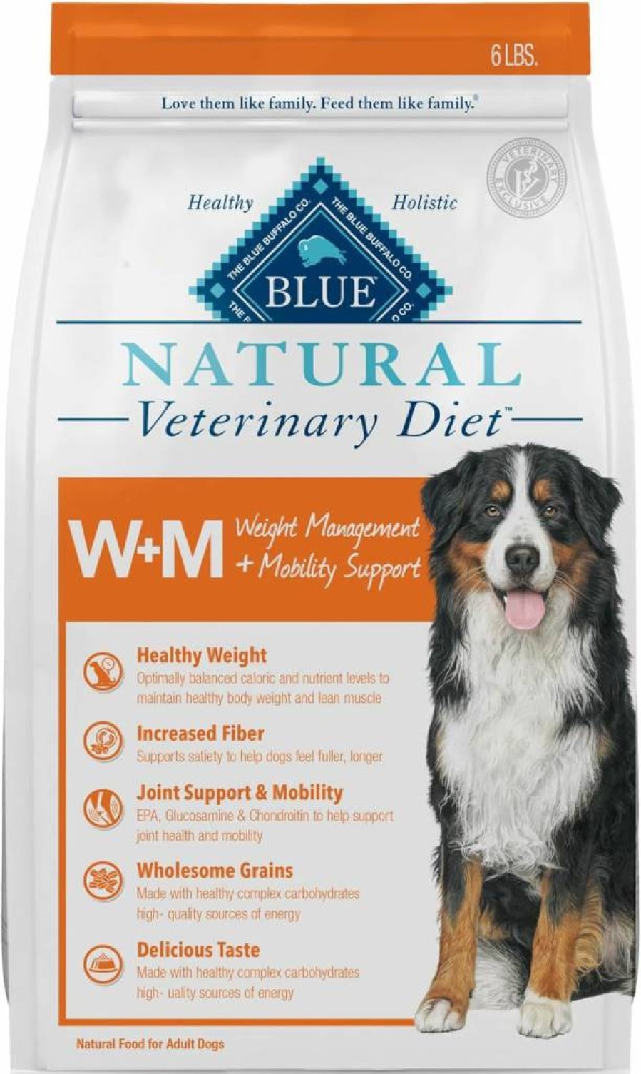 Blue Buffalo W+M Veterinary Diet Dry Dog Food - Weight Management & Mobility Formula, Salmon Flavor, 22lb Bag (Prescription Required)