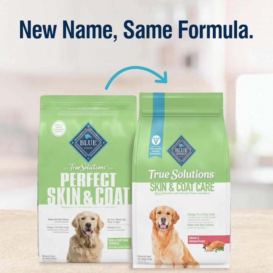 Blue Buffalo True Solutions Natural Salmon Dry Dog Food for Adults - Skin & Coat Care, 24lb Bag