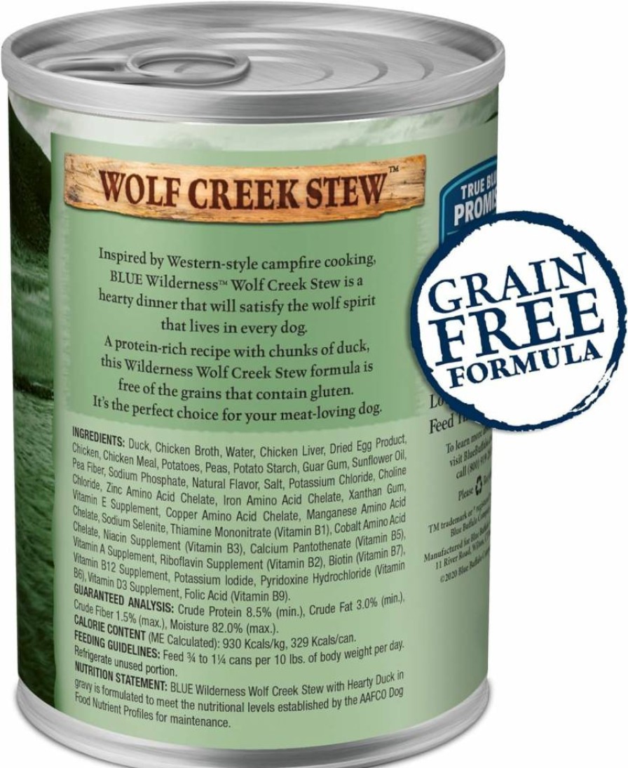 Blue Buffalo Wilderness High-Protein Grain-Free Wet Dog Food, Natural Beef in Gravy, 12.5-Oz Cans (12-Pack)