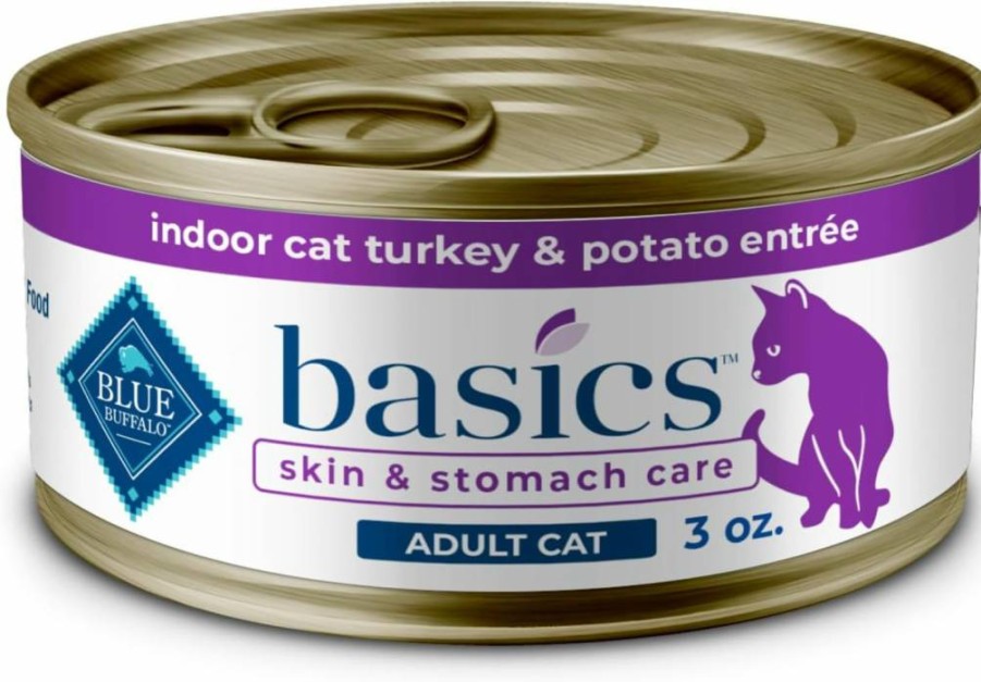 Blue Buffalo Basics Limited Ingredient Grain-Free Wet Dog Food for Adult Dogs - Turkey Recipe, Skin & Stomach Care, 3oz Cans (24 Pack)