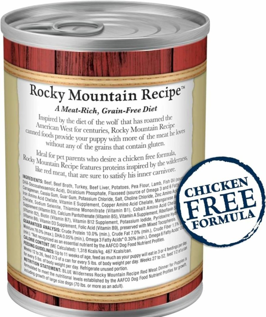 Blue Buffalo Wilderness High-Protein Grain-Free Puppy Wet Food with Turkey & Chicken - 12 Pack of 12.5-Oz Cans