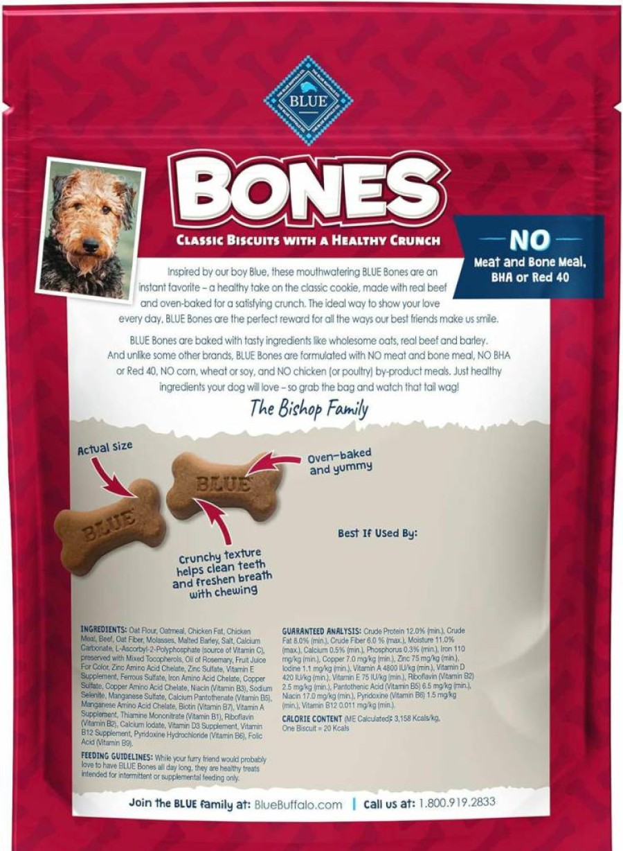 Blue Buffalo Natural Crunchy Beef Dog Treats for Small Dogs, 16-Oz Bag (Pack of 4)