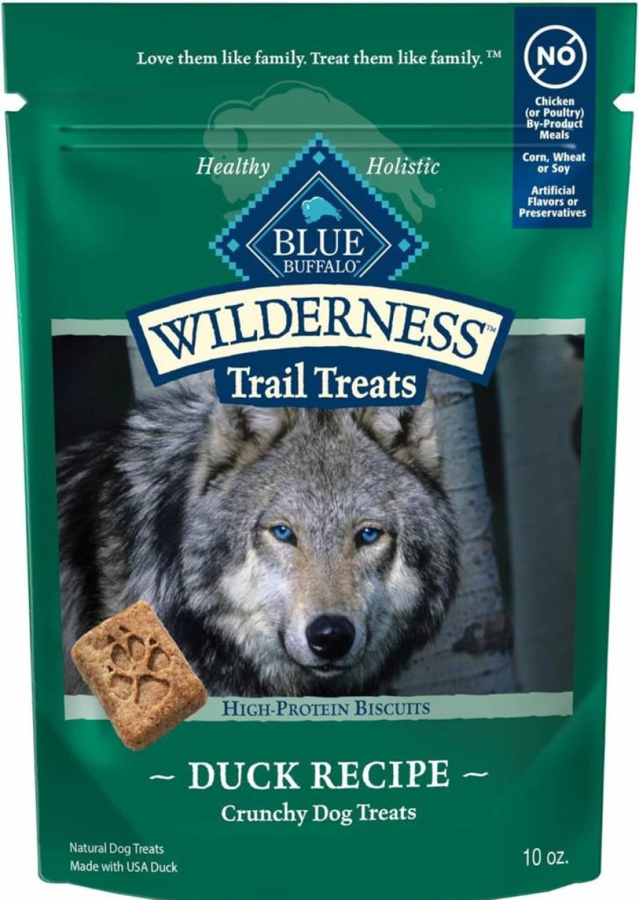 Blue Buffalo Wilderness High Protein Grain-Free Duck Recipe Crunchy Dog Treats, 36oz Box – Natural Protein Snacks for Dogs