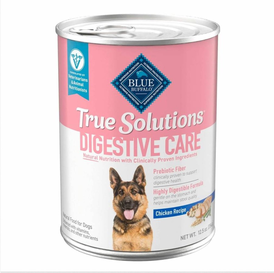 Blue Buffalo True Solutions Digestive Care Wet Dog Food - Natural Chicken Recipe for Adult Dogs, 12.5-Oz Cans (12-Pack)