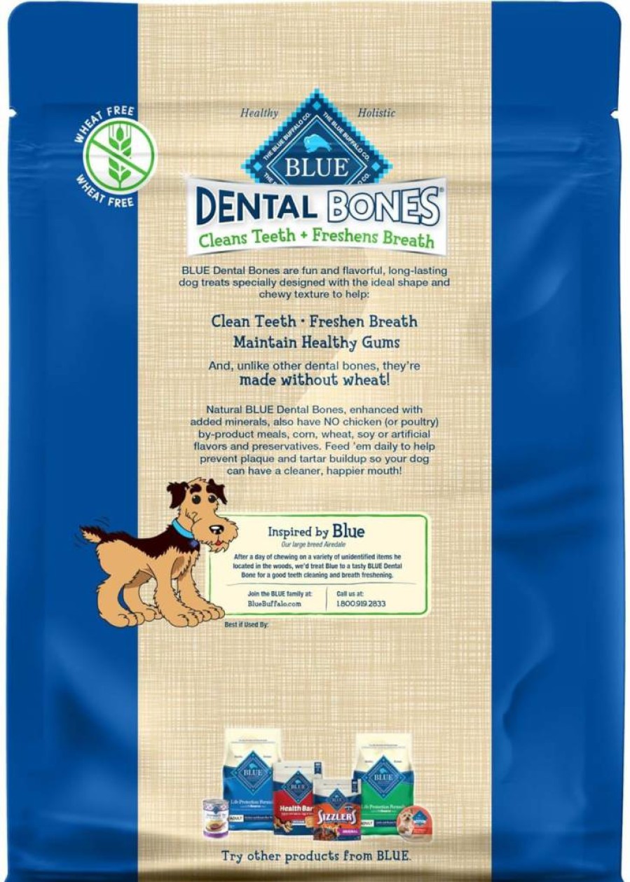 Blue Buffalo Mini Dental Bones for Dogs - Natural Teeth Cleaning Chews, Value Pack, Healthy Dog Treats