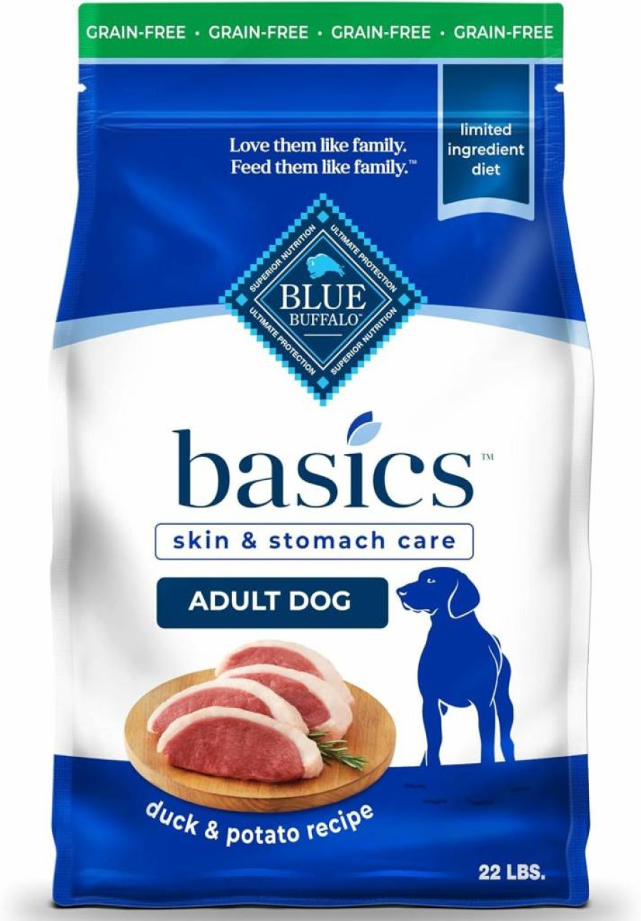 Blue Buffalo Basics Limited Ingredient Grain-Free Adult Dry Dog Food, Lamb Recipe, 22 lb Bag