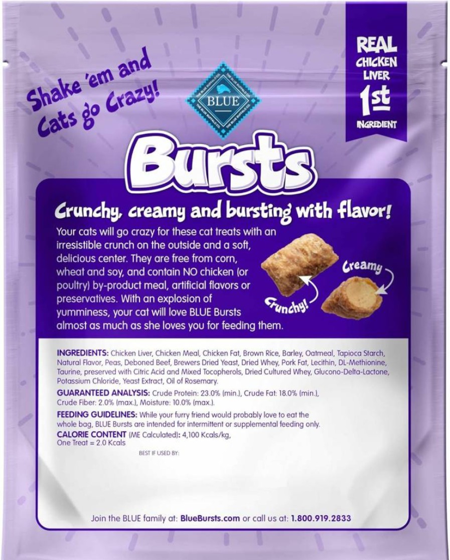 Blue Buffalo Cat Treats - Crunchy & Creamy Liver & Beef Flavor, 5-Oz Bag, Perfect for Training & Rewards