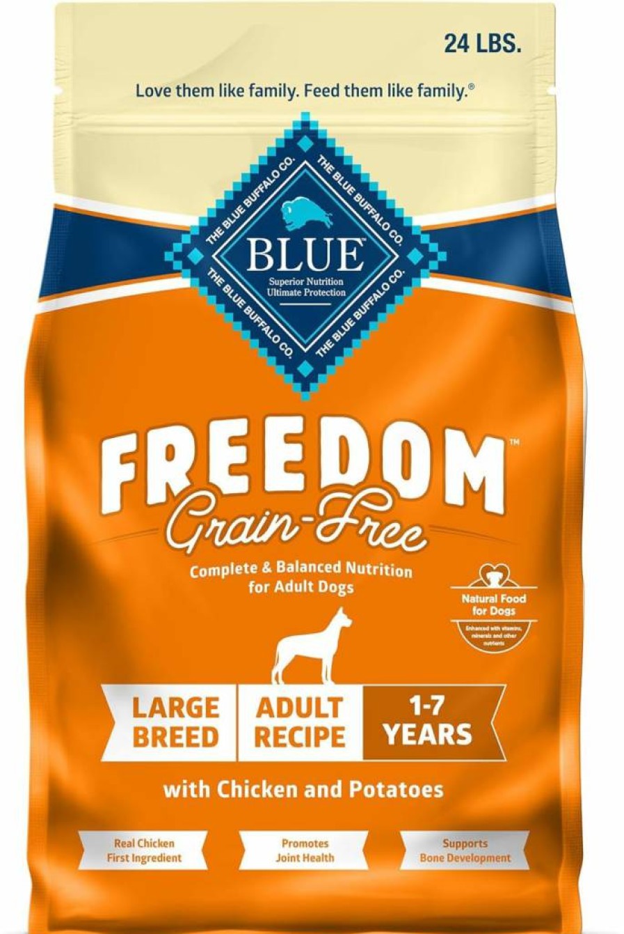 Blue Buffalo Freedom Grain-Free Large Breed Dry Dog Food with Chicken & Potatoes, 24-Lb Bag – Natural Ingredients, Supports Joint Health, Made in USA