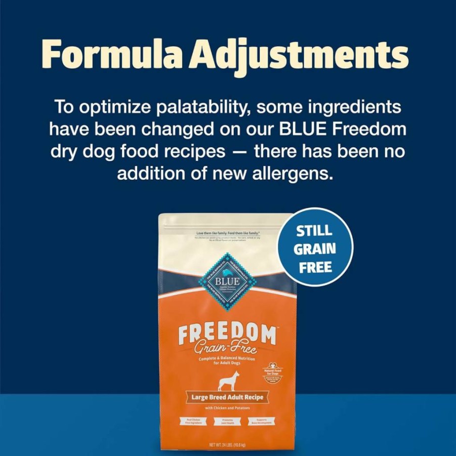 Blue Buffalo Freedom Grain-Free Large Breed Dry Dog Food with Chicken & Potatoes, 24-Lb Bag – Natural Ingredients, Supports Joint Health, Made in USA