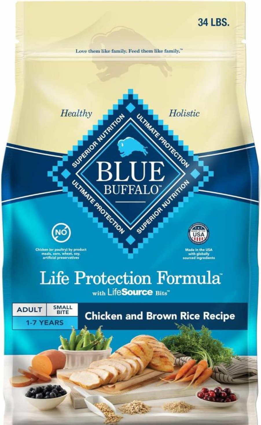 Blue Buffalo Life Protection Formula Adult Dry Dog Food - Natural Fish & Brown Rice Recipe for Muscle Health, 30-Lb Bag