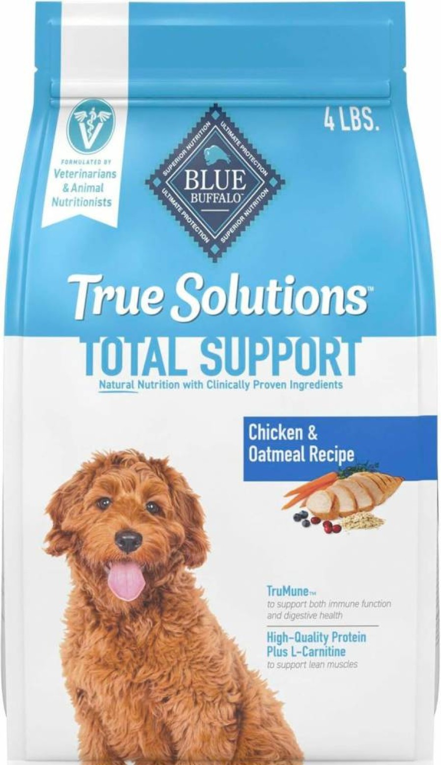 Blue Buffalo True Solutions Total Support Natural Adult Dry Dog Food with Chicken, 11 lb Bag – Healthy Protein for Dogs