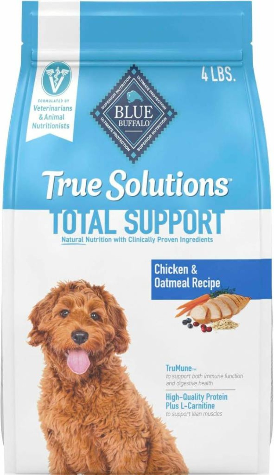 Blue Buffalo True Solutions Total Support Adult Dry Dog Food, Natural Chicken Recipe, 24 lb Bag for Optimal Health