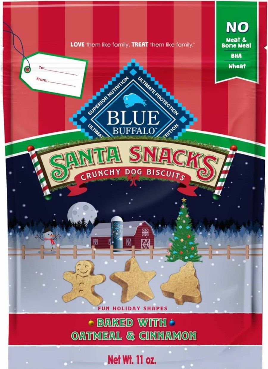 Blue Buffalo Oven-Baked Crunchy Dog Biscuits with Oatmeal & Cinnamon – Natural Ingredients, 11-Oz Bag