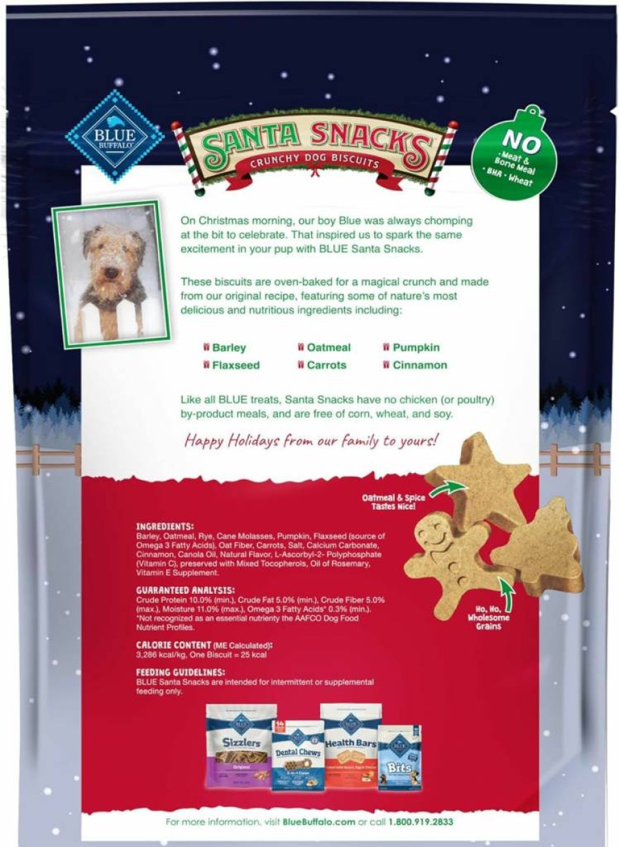 Blue Buffalo Oven-Baked Crunchy Dog Biscuits with Oatmeal & Cinnamon – Natural Ingredients, 11-Oz Bag