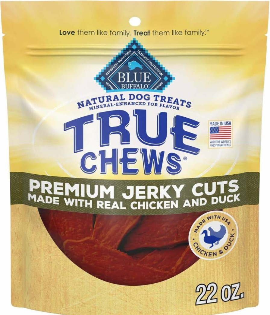 Blue Buffalo True Chews Natural Duck Dog Treats - Premium Jerky Cuts, 22oz Bag
