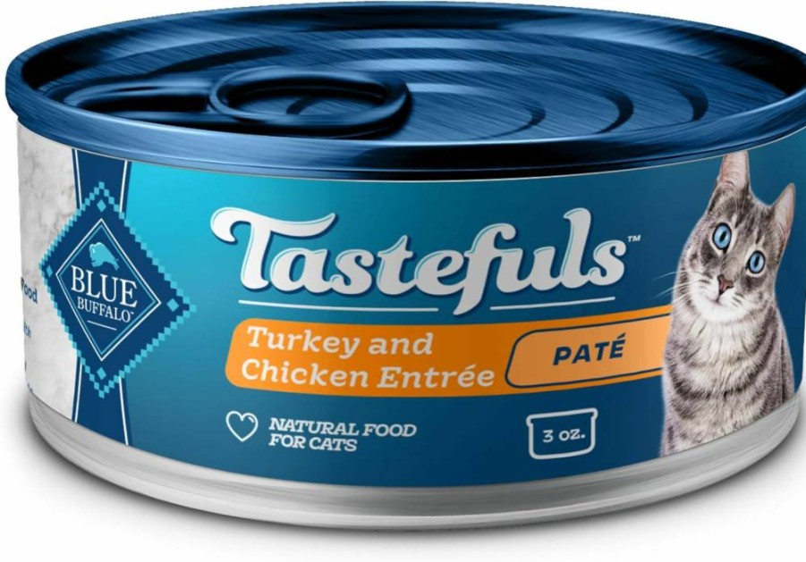 Blue Buffalo Tastefuls Natural Chicken Pate Wet Cat Food - 3 Oz Cans, 24-Pack, Grain-Free Recipe for Adult Cats
