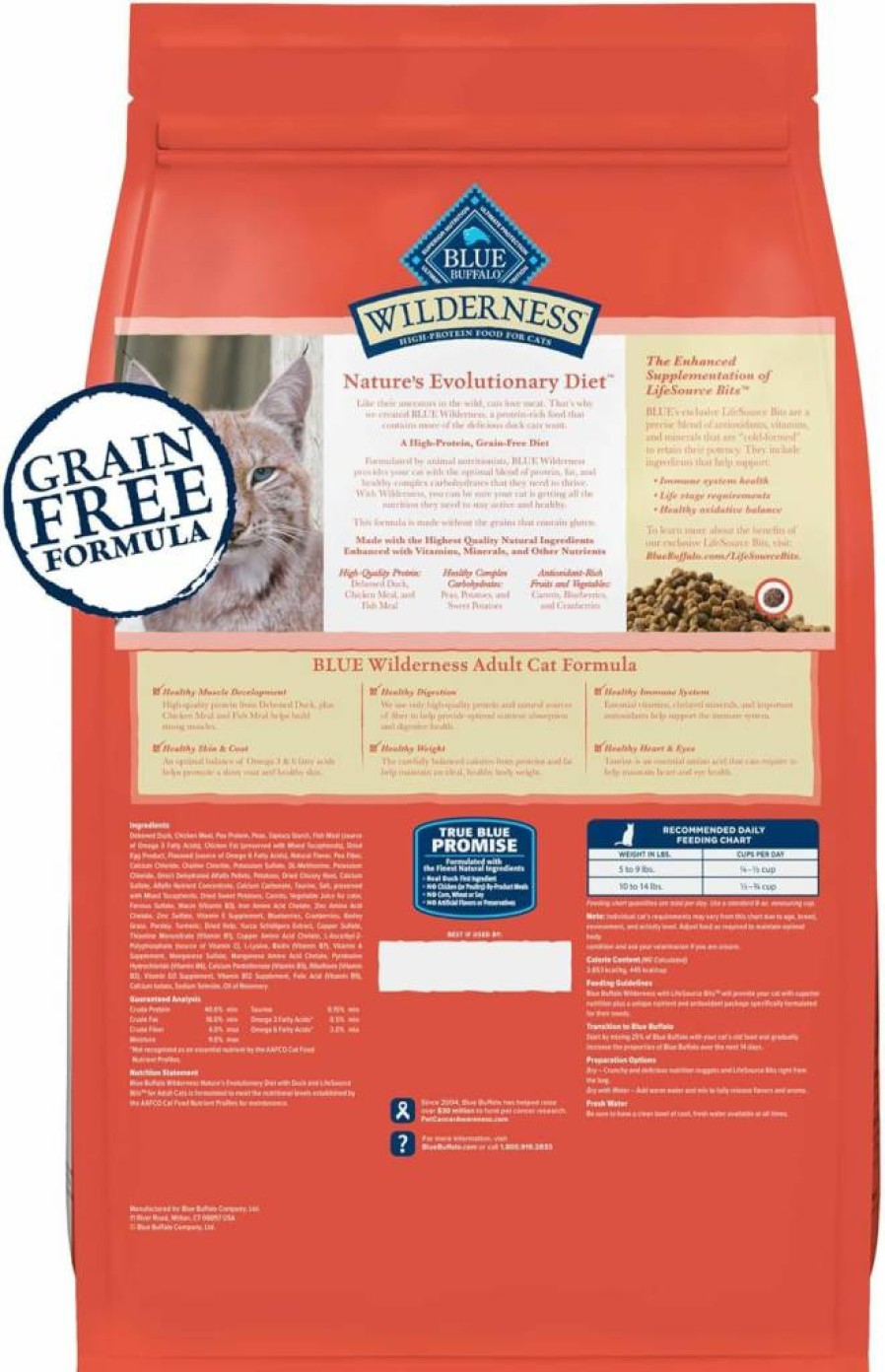 Blue Buffalo Wilderness Adult Indoor Dry Cat Food - High Protein, Grain-Free Chicken Recipe for Hairball & Weight Control, 11-Lb Bag