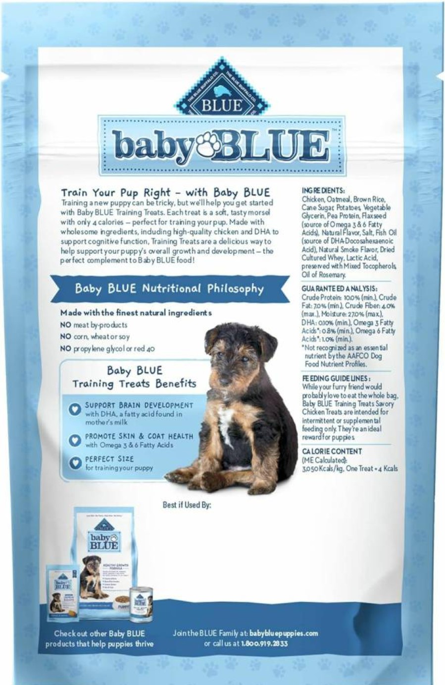 Blue Buffalo Savory Chicken Soft Puppy Training Treats – Natural Dog Treats, 4-Oz Bag