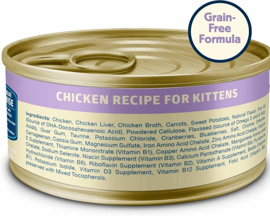 Blue Buffalo Freedom Grain-Free Kitten Wet Cat Food, Chicken Recipe, 3-Oz Cans (24-Pack) - Natural Ingredients, Complete & Balanced Nutrition for Kittens
