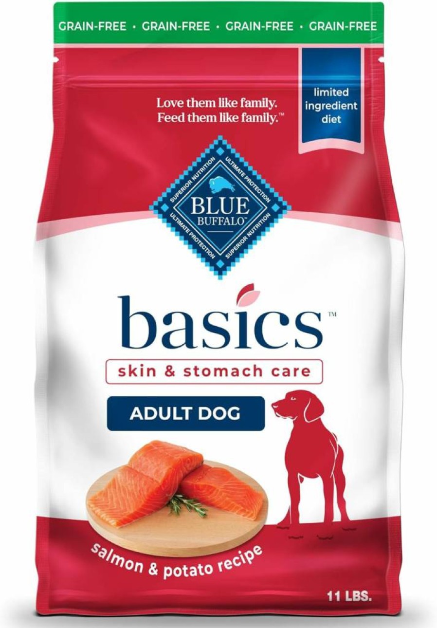 Blue Buffalo Basics Limited Ingredient Grain-Free Adult Dry Dog Food, Salmon Recipe, 11 lb Bag