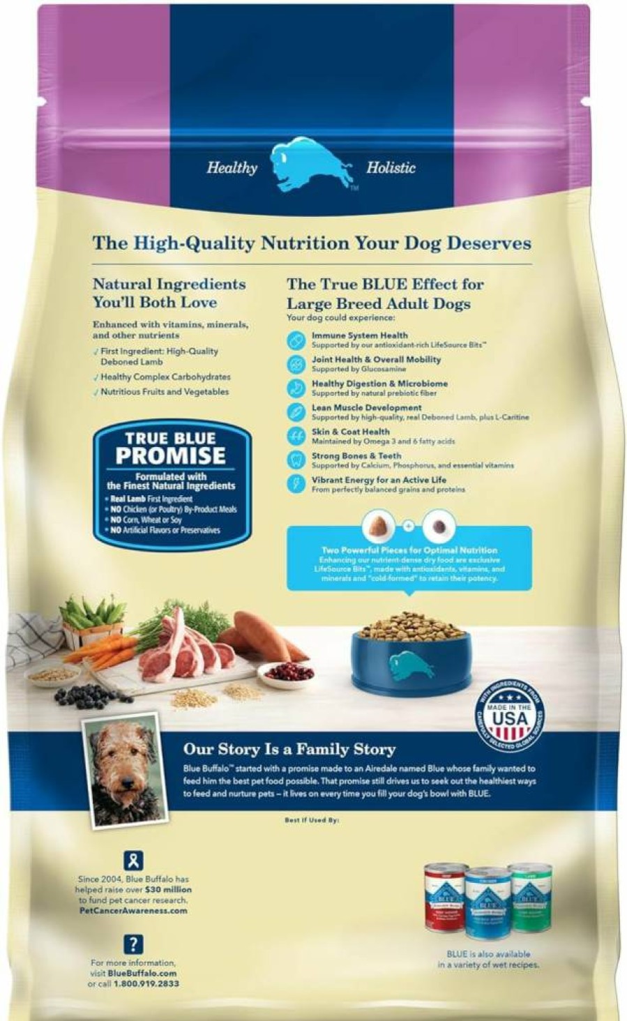 Blue Buffalo Life Protection Formula Large Breed Adult Dry Dog Food - Chicken & Brown Rice Recipe, 34lb Bag for Joint Health & Lean Muscles, Natural Ingredients