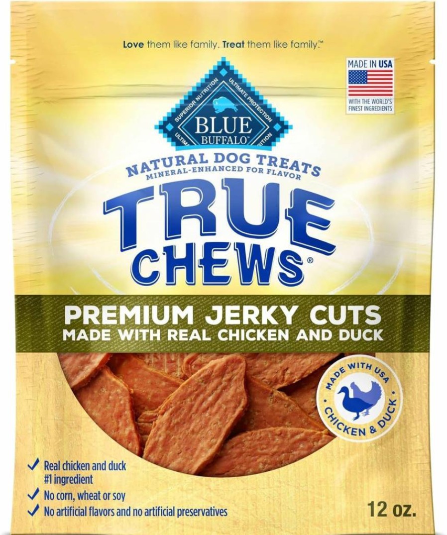 Blue Buffalo True Chews Natural Beef Dog Treats, Premium Jerky Cuts, Grain-Free, Made in USA, 20-Oz Bag