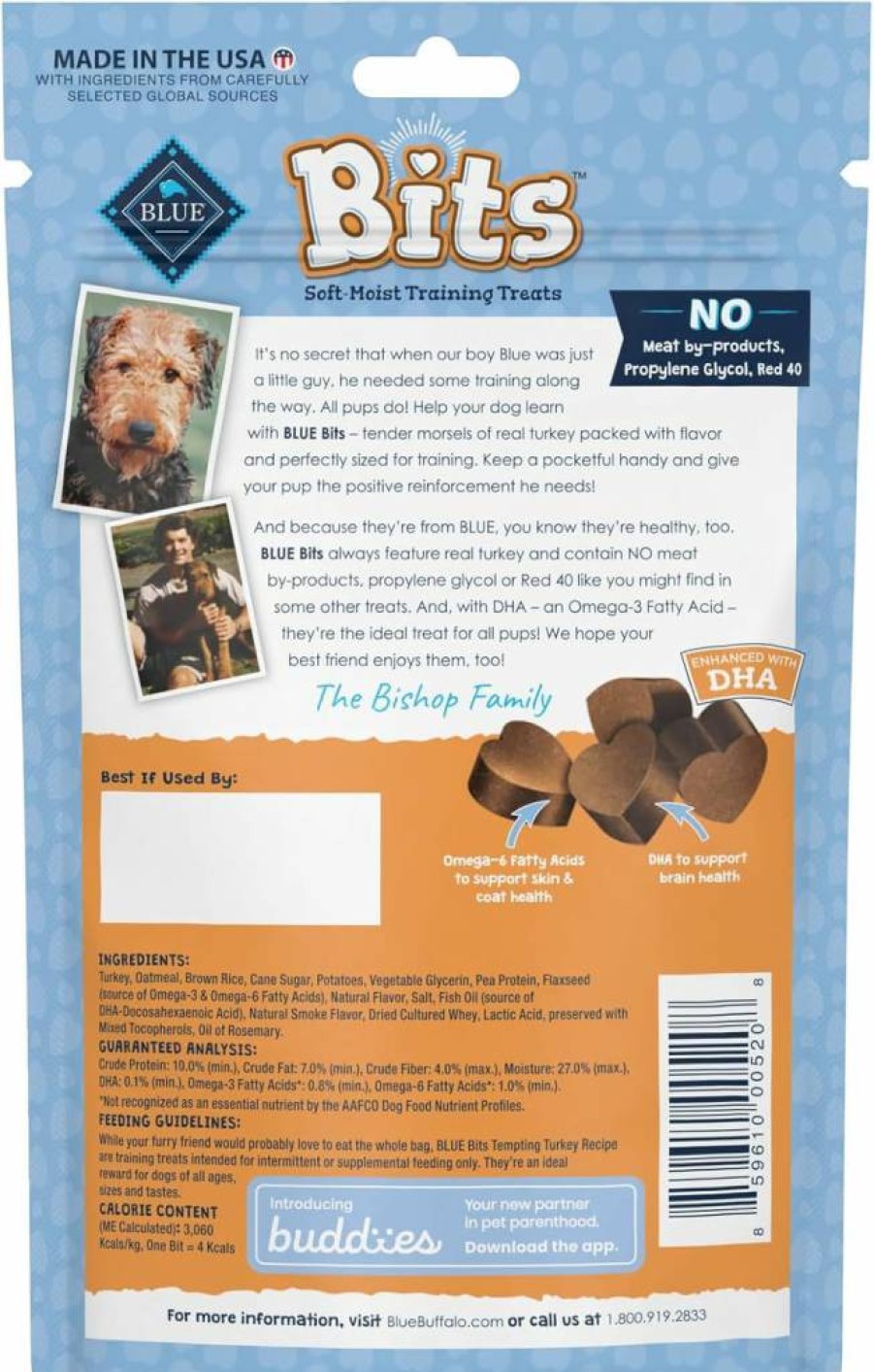 Blue Buffalo Blue Bits Soft-Moist Chicken Dog Treats, 11-Oz Bag – Natural Training Rewards for Dogs