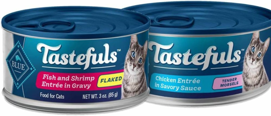 Blue Buffalo Tastefuls Natural Wet Cat Food Variety Pack - Flaked Fish & Shrimp, Tender Chicken Recipes