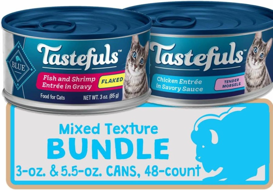 Blue Buffalo Tastefuls Natural Wet Cat Food Variety Pack - Flaked Fish & Shrimp, Tender Chicken Recipes