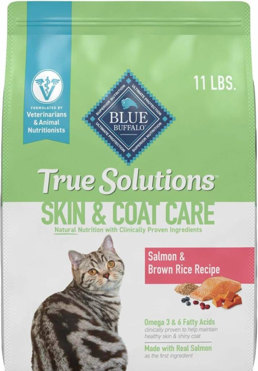Blue Buffalo True Solutions Natural Salmon Dry Cat Food for Adult Cats - Skin & Coat Care, 3.5lb Bag