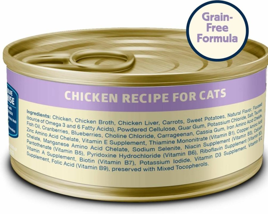 Blue Buffalo Freedom Grain-Free Wet Cat Food, Natural Chicken Recipe for Indoor Cats, 3-Oz Cans (24-Pack) – Complete & Balanced Nutrition