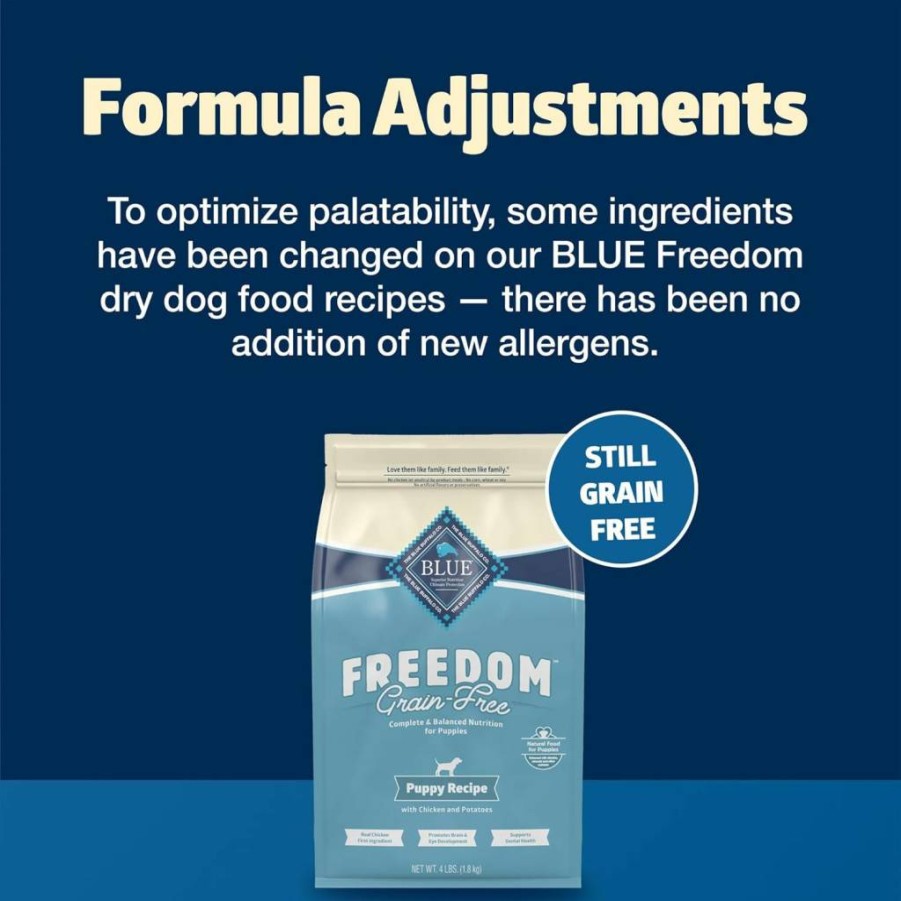 Blue Buffalo Freedom Grain-Free Puppy Dry Dog Food - Natural Chicken & Potato Recipe with DHA, Complete Balanced Nutrition for Puppies, USA Made, 4lb Bag