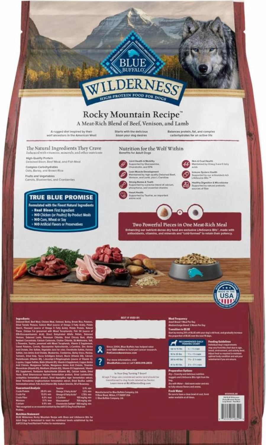 Blue Buffalo Wilderness Large Breed Adult Dry Dog Food with Wholesome Grains & Natural Chicken Ingredients