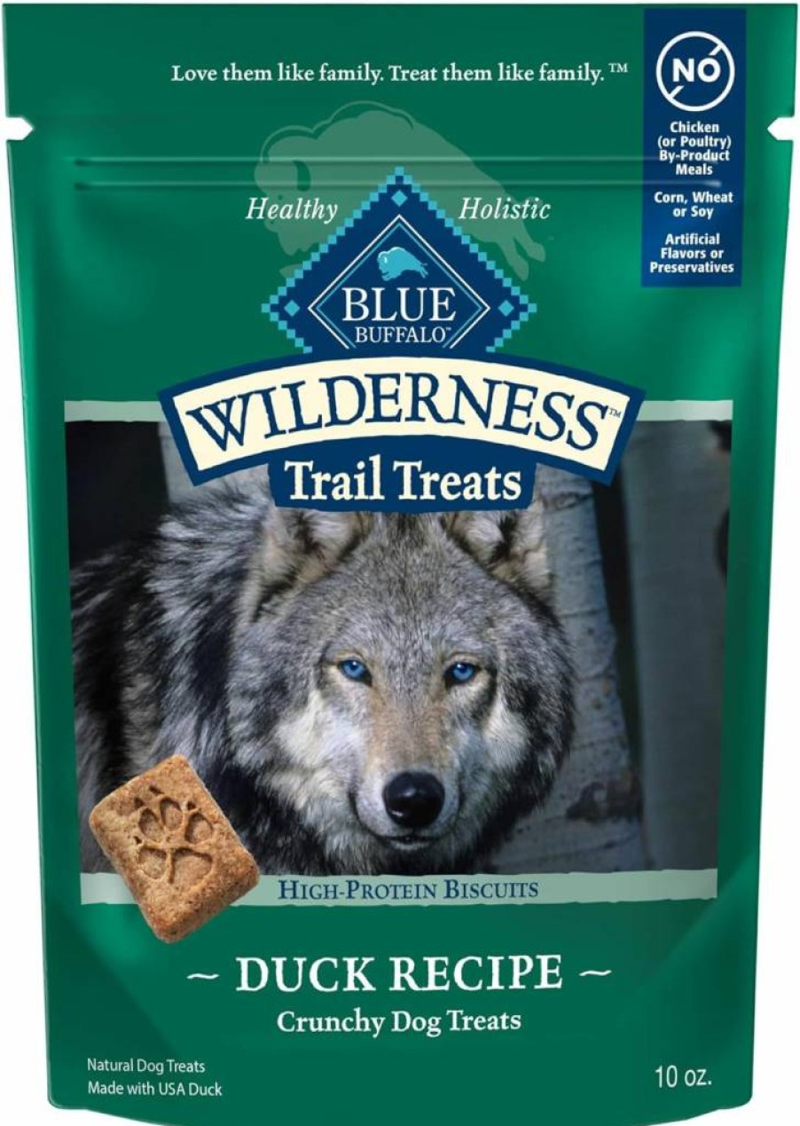 Blue Buffalo Wilderness Grain-Free High-Protein Salmon Dog Treats - Natural Crunchy Biscuits for Dogs, 24oz Bag