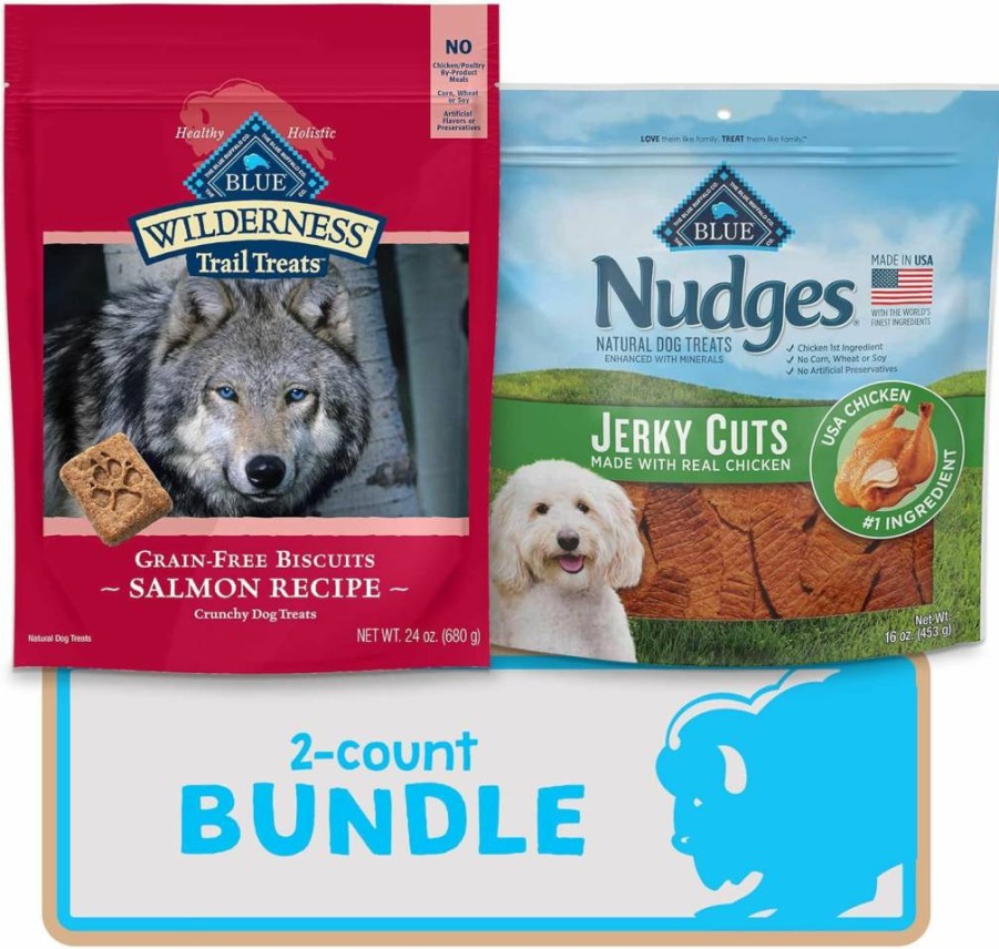 Nudges Dog Treats Variety Bundle with Chicken and Salmon – Healthy Natural Snacks for Dogs